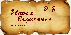 Plavša Bogutović vizit kartica
